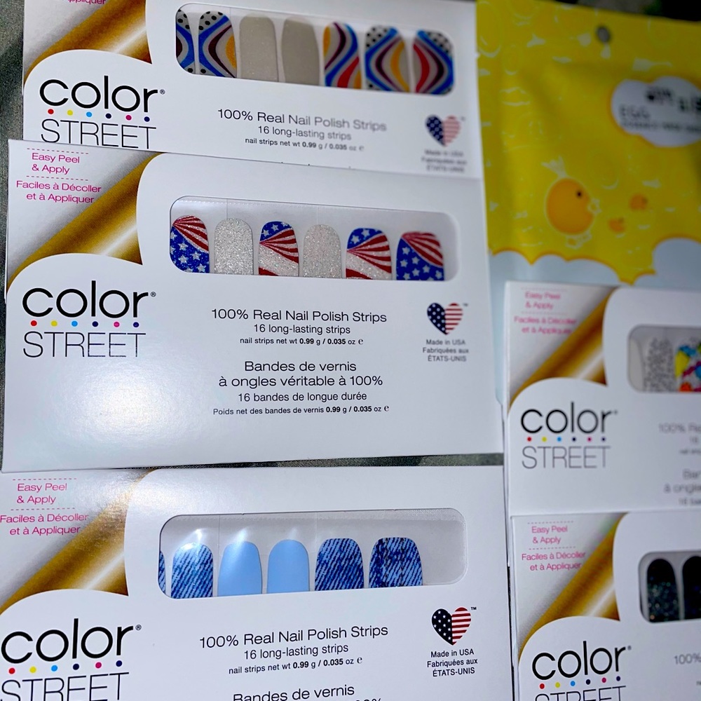 Color street sets (5)and free facemask and samples